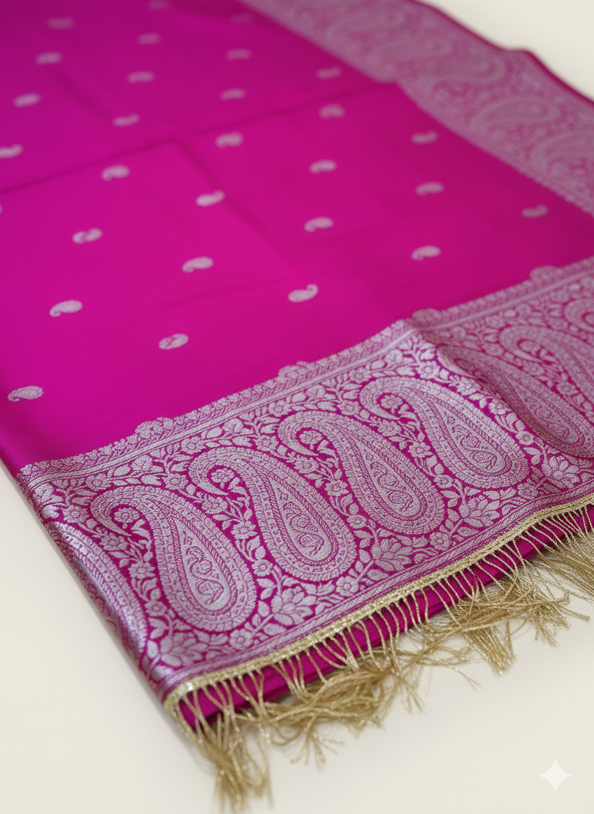 Blush Pink HANDWOVEN Banarasi Silk Stole