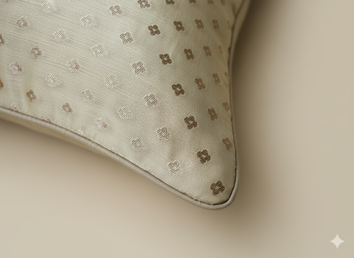 Indian Heritage HANDWOVEN Raw Silk Cushion Cover 16X16 inch