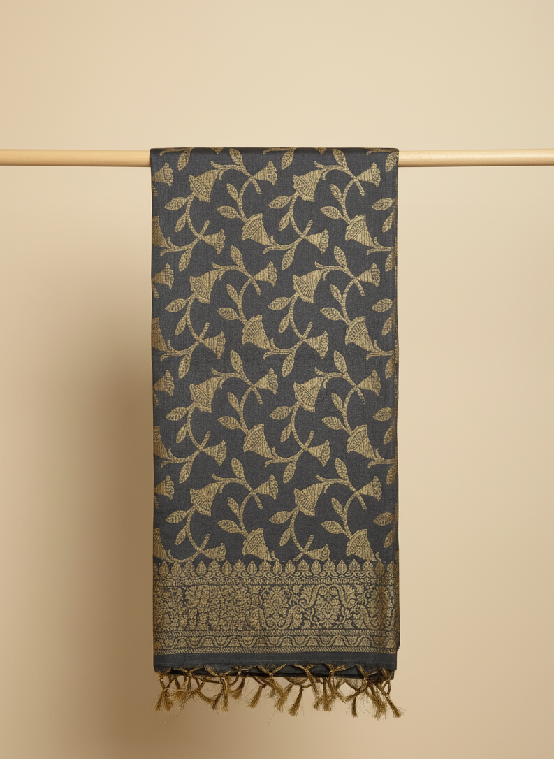 Moonlit Veil Banarasi Weave Silk Dupatta