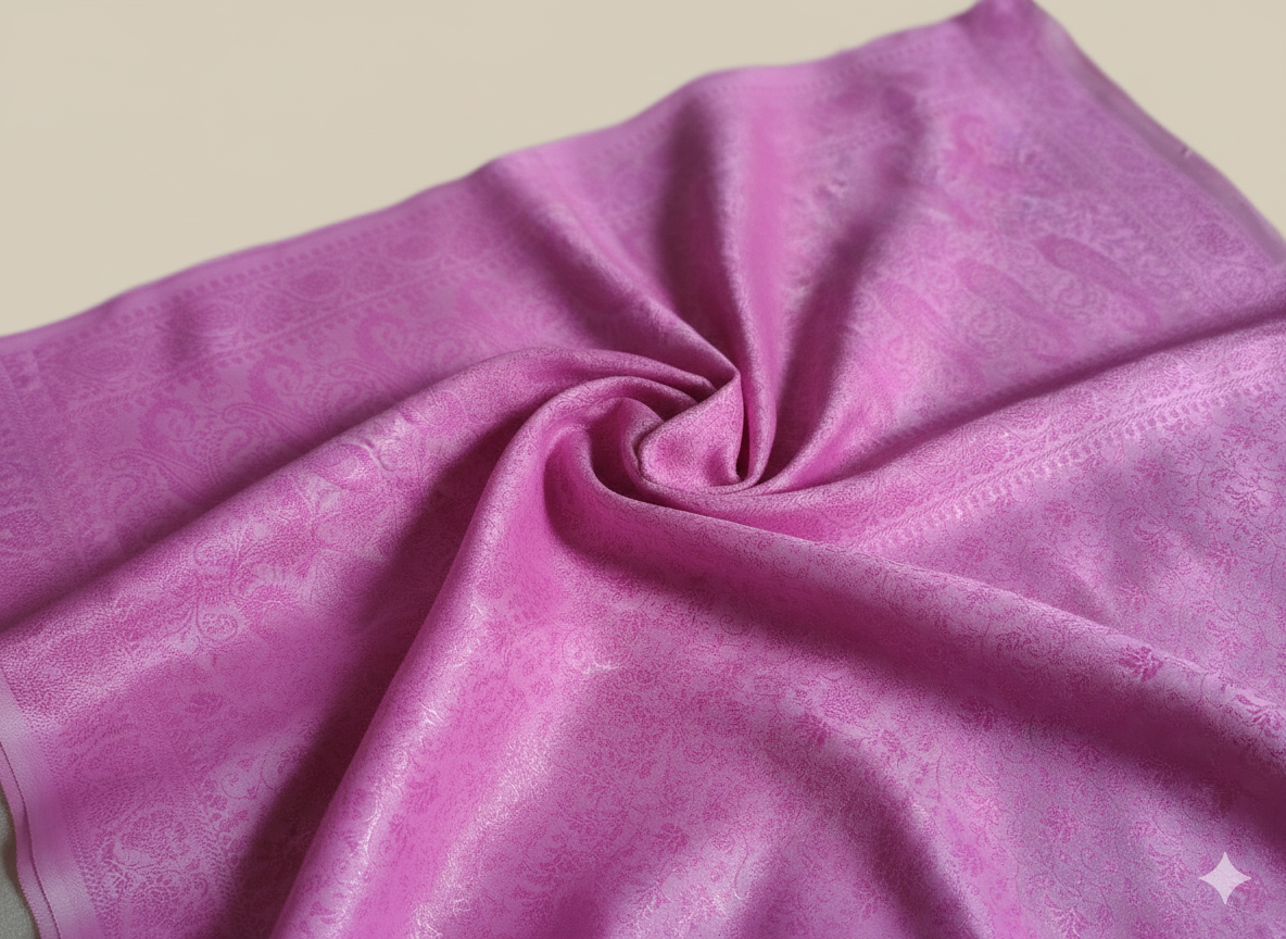 Soft Pink Banarasi Weave Silk Stole