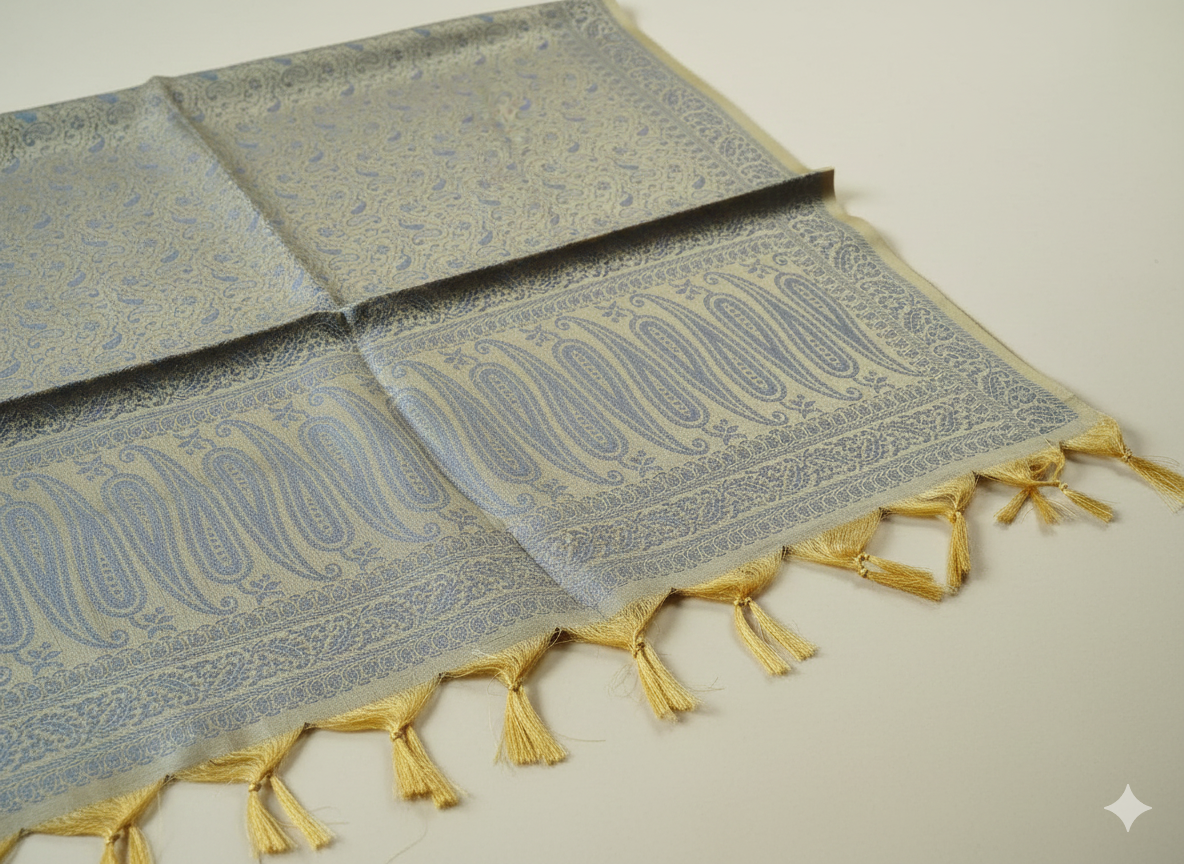 Gifts for Men | Beige Banarasi Silk Weave Stole