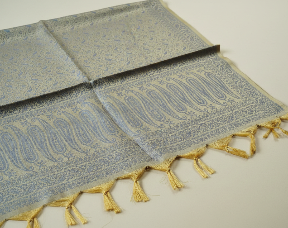 Handwoven Banarasi silk stole for men - ethnic wear for puja India