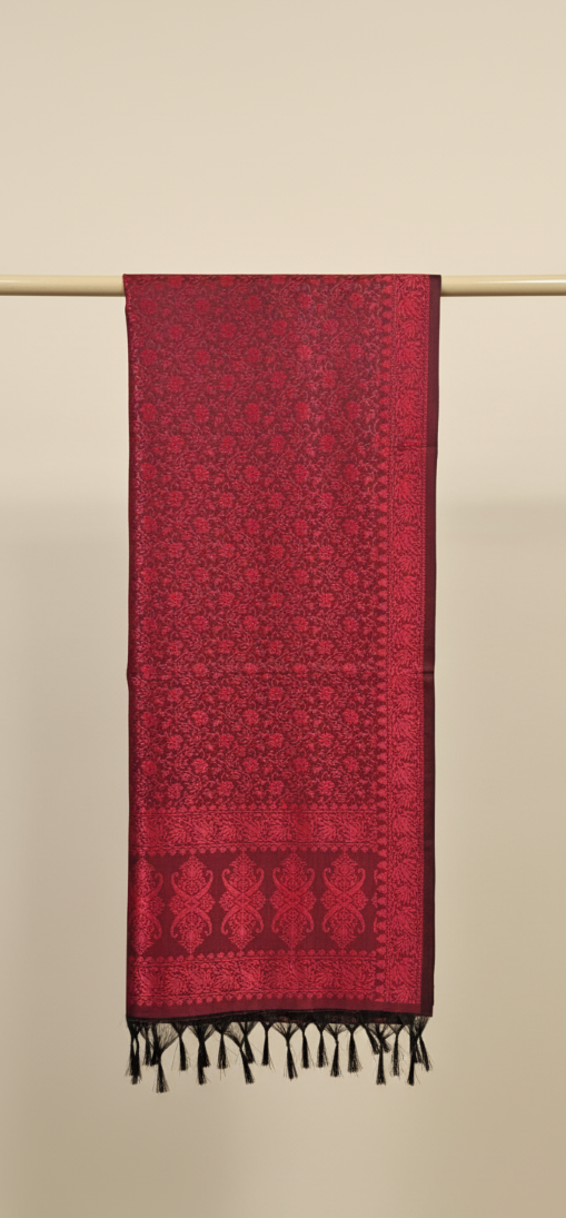 Wine Luxe Feather Silk Stole