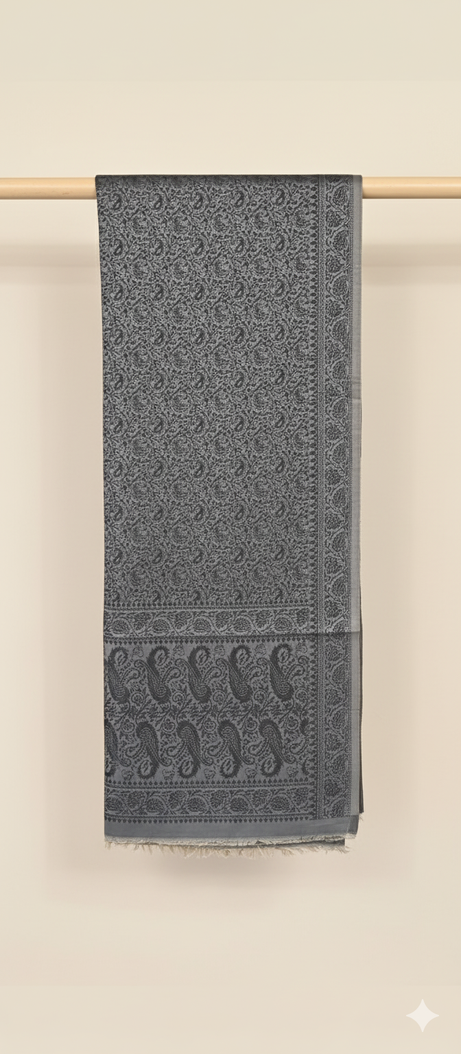 Grey Mist Feather Silk Stole