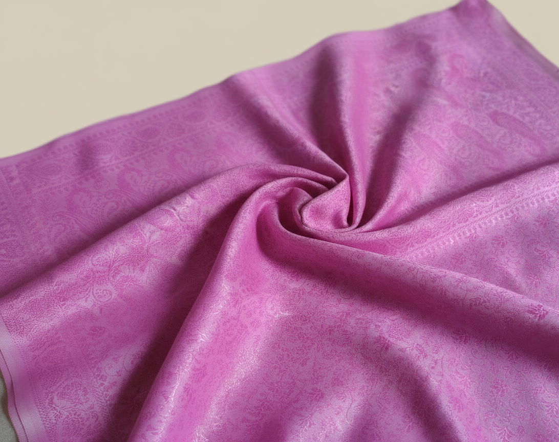 Handwoven soft pink Banarasi silk stole for women delicate casual daily wear