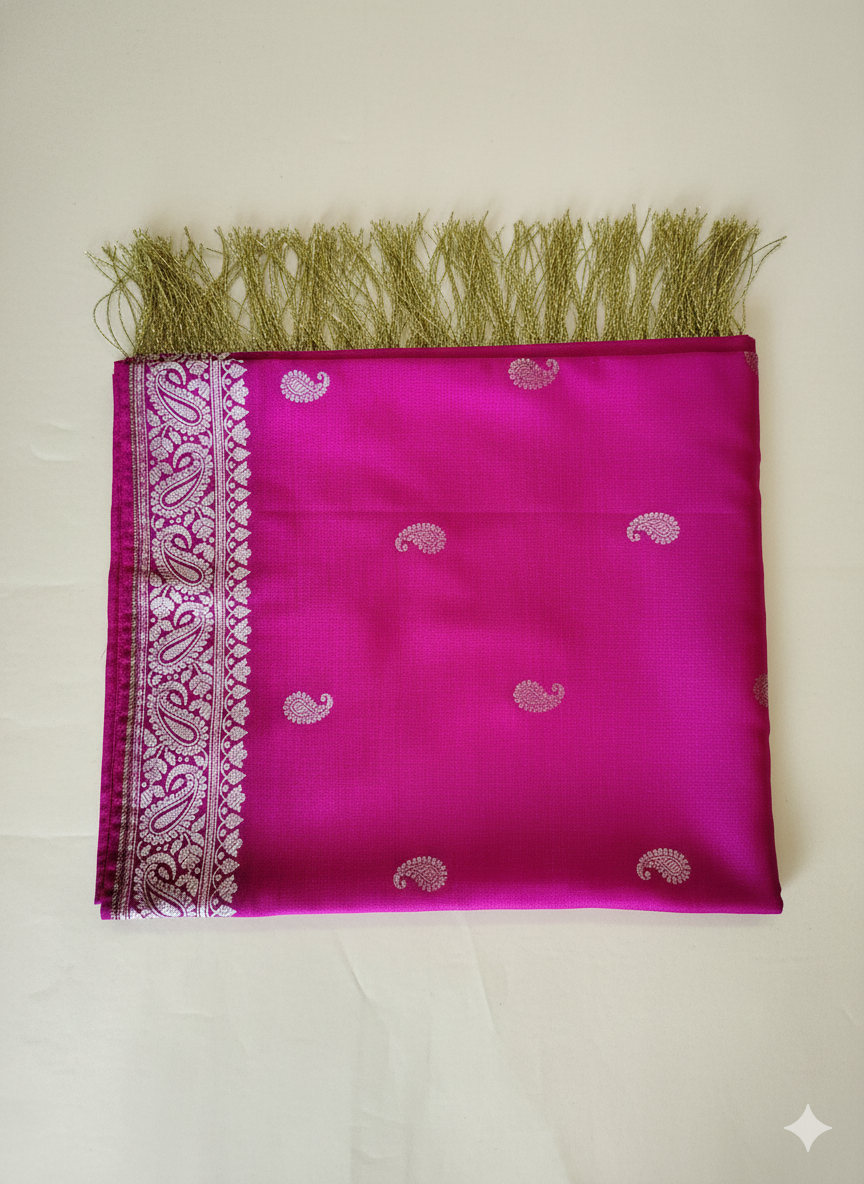 Blush Pink HANDWOVEN Banarasi Silk Stole