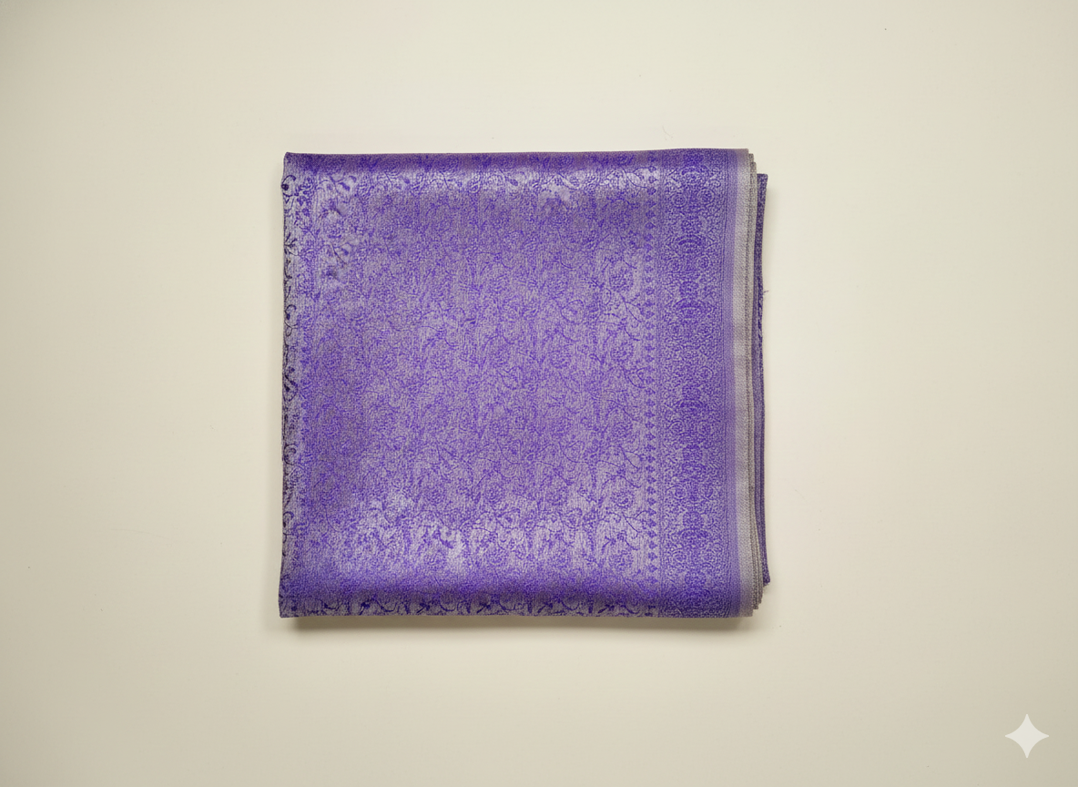 Lavender HANDWOVEN Pure silk banarasi weave stole