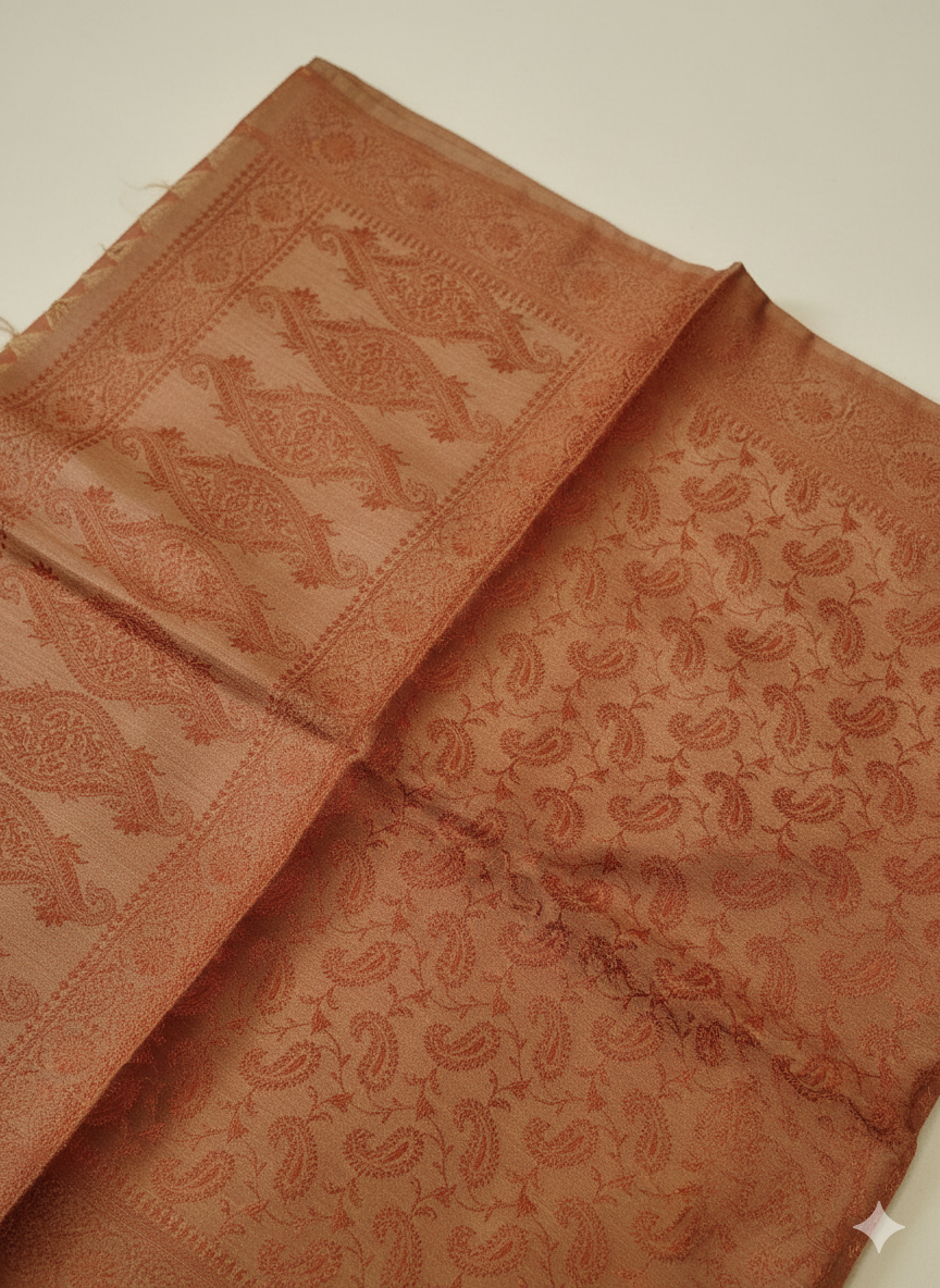 Earthy HANDWOVEN Artisanal Pure Silk Banarasi Weave Stole