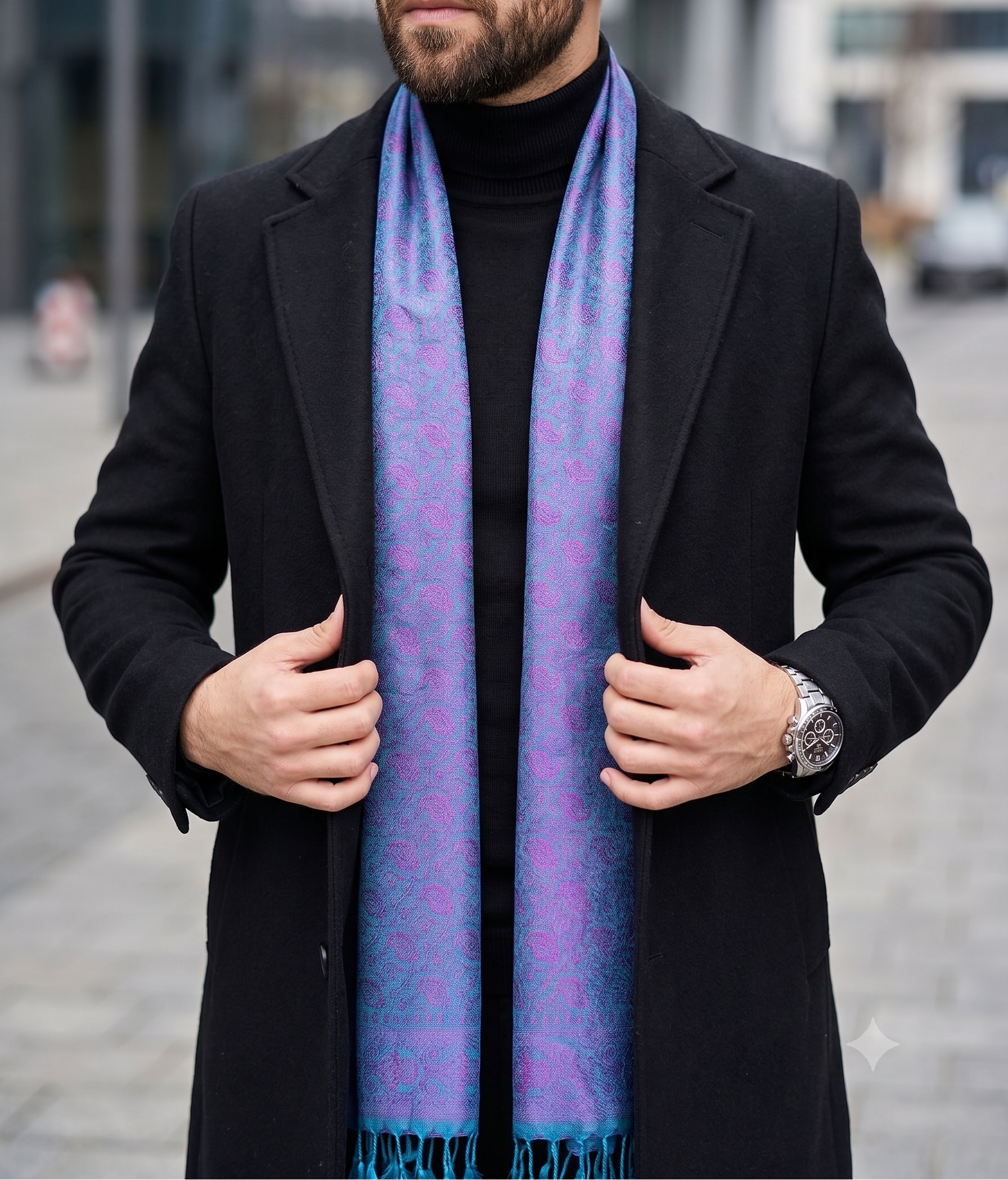 Purple Pure Silk Stole for Men & Gifts | Sparsh of India