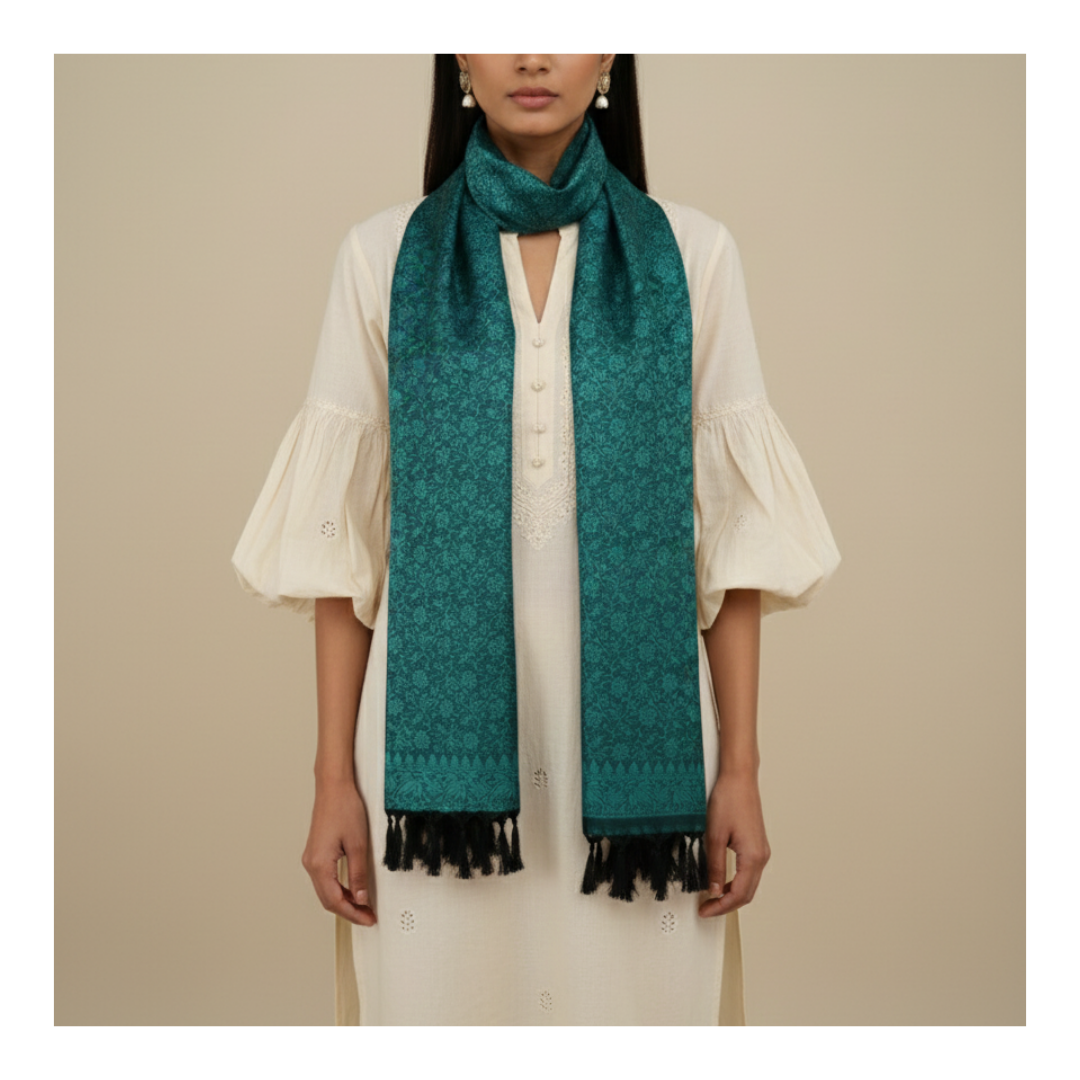 Banarasi silk stole on model zoom-in - bridesmaid wedding gift set of 6
