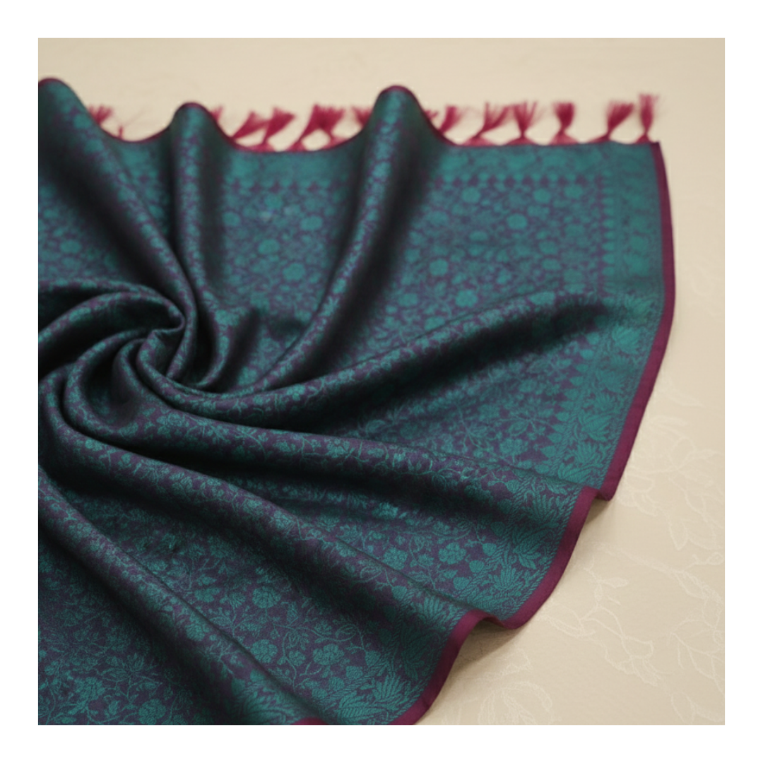 Banarasi silk stole silhouette - elegant bridesmaid wedding gift

