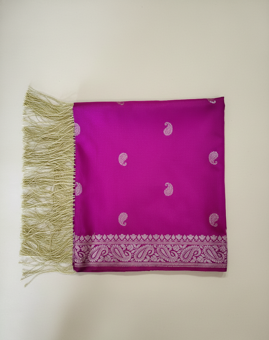 Banarasi silk stole with paisley zari work - perfect NRI and corporate gift India
