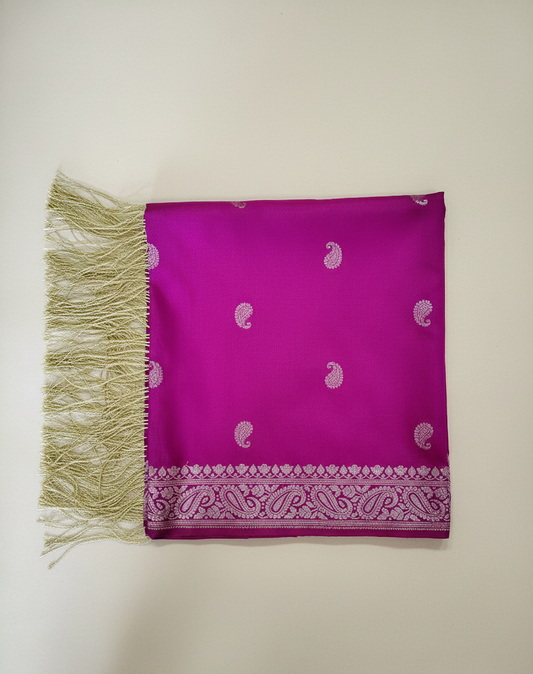 Banarasi silk stole with paisley zari work - perfect NRI and corporate gift India
