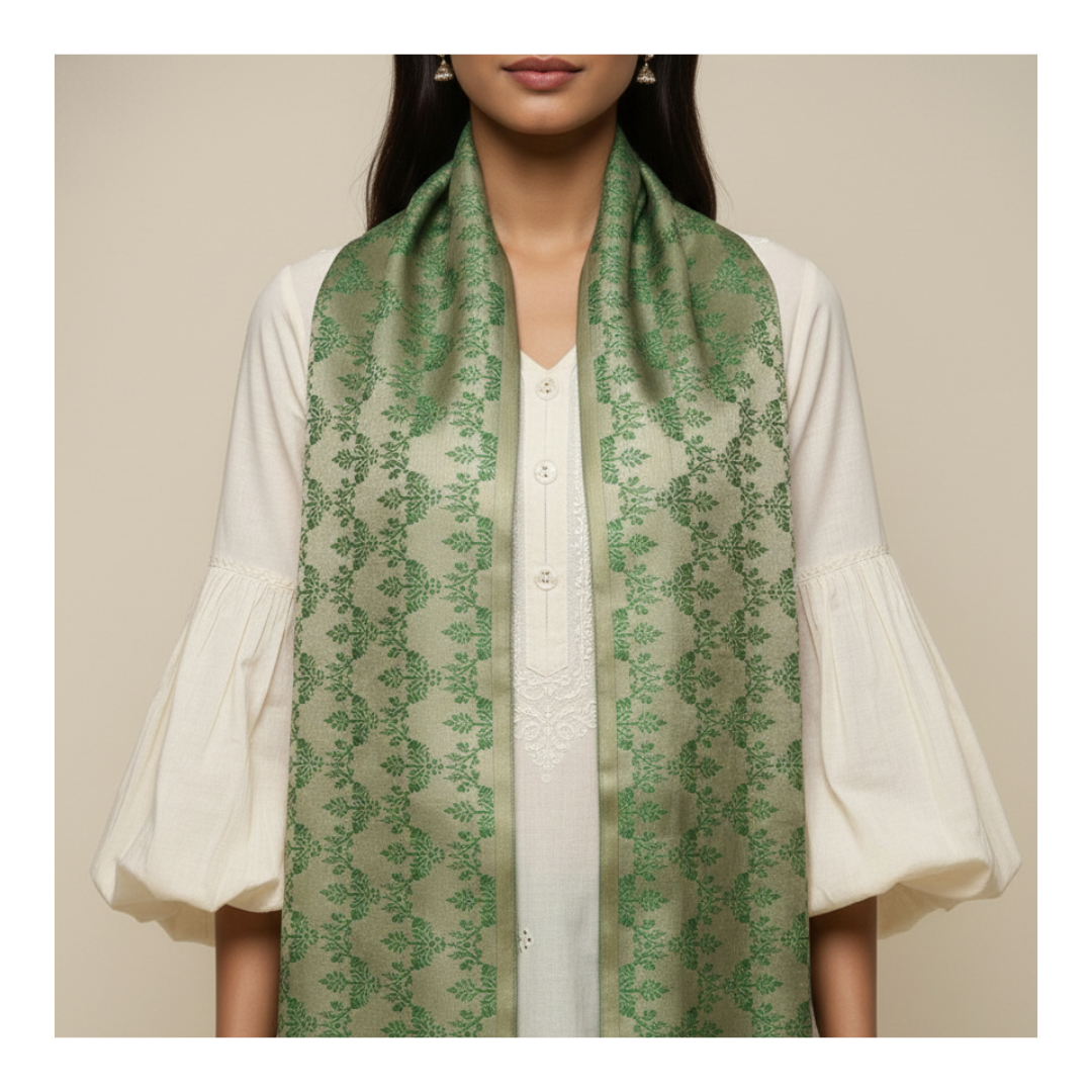 Banarasi silk stole worn by bridesmaid - wedding party gift idea
