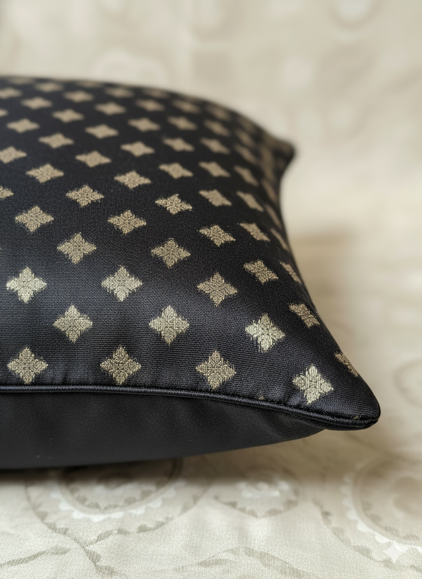 Luxury Aesthetic - HANDWOVEN Silk Cushion Cover with Zari work 16X16