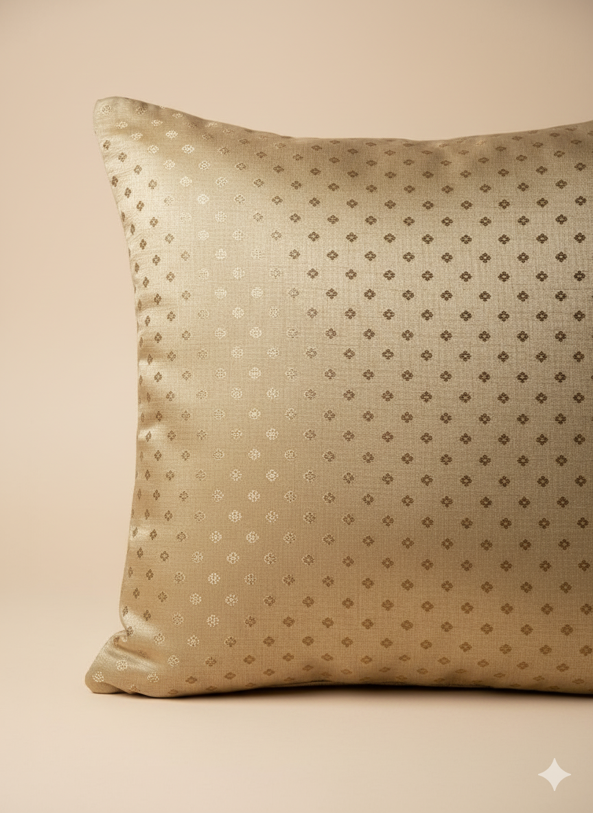 Indian Heritage HANDWOVEN Raw Silk Cushion Cover 16X16 inch