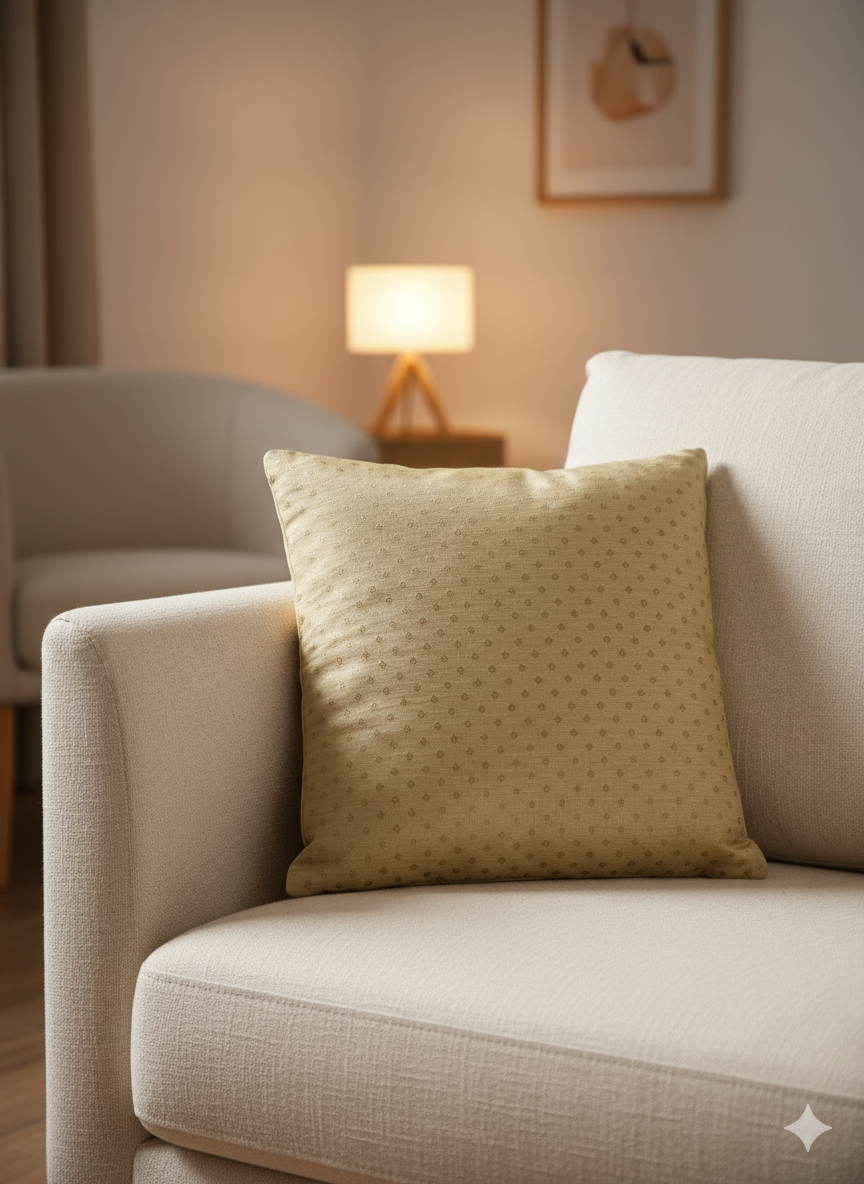 Indian Heritage HANDWOVEN Raw Silk Cushion Cover 16X16 inch