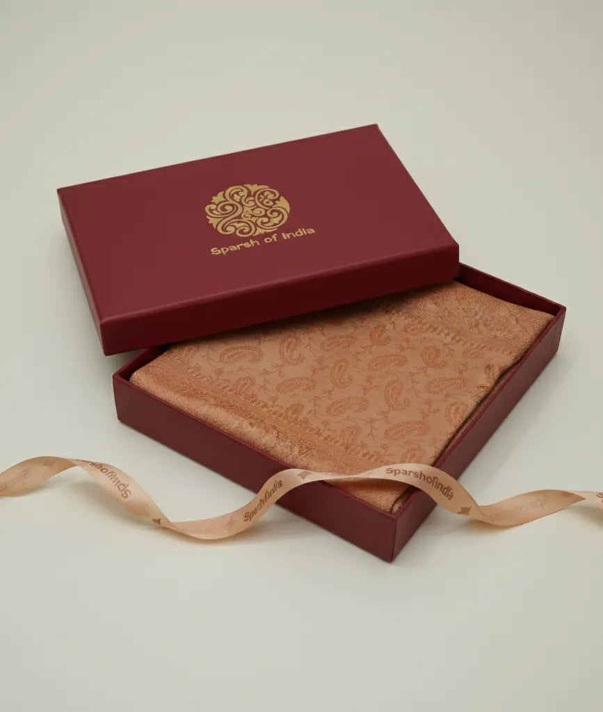 Earthy Banarasi Pure Silk Stole - Artisanal Corporate Gift India