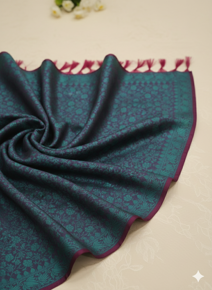 Deep Purple Banarasi Weave Silk Stole