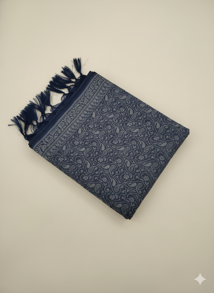 Grey Banarasi Weave Silk Stole