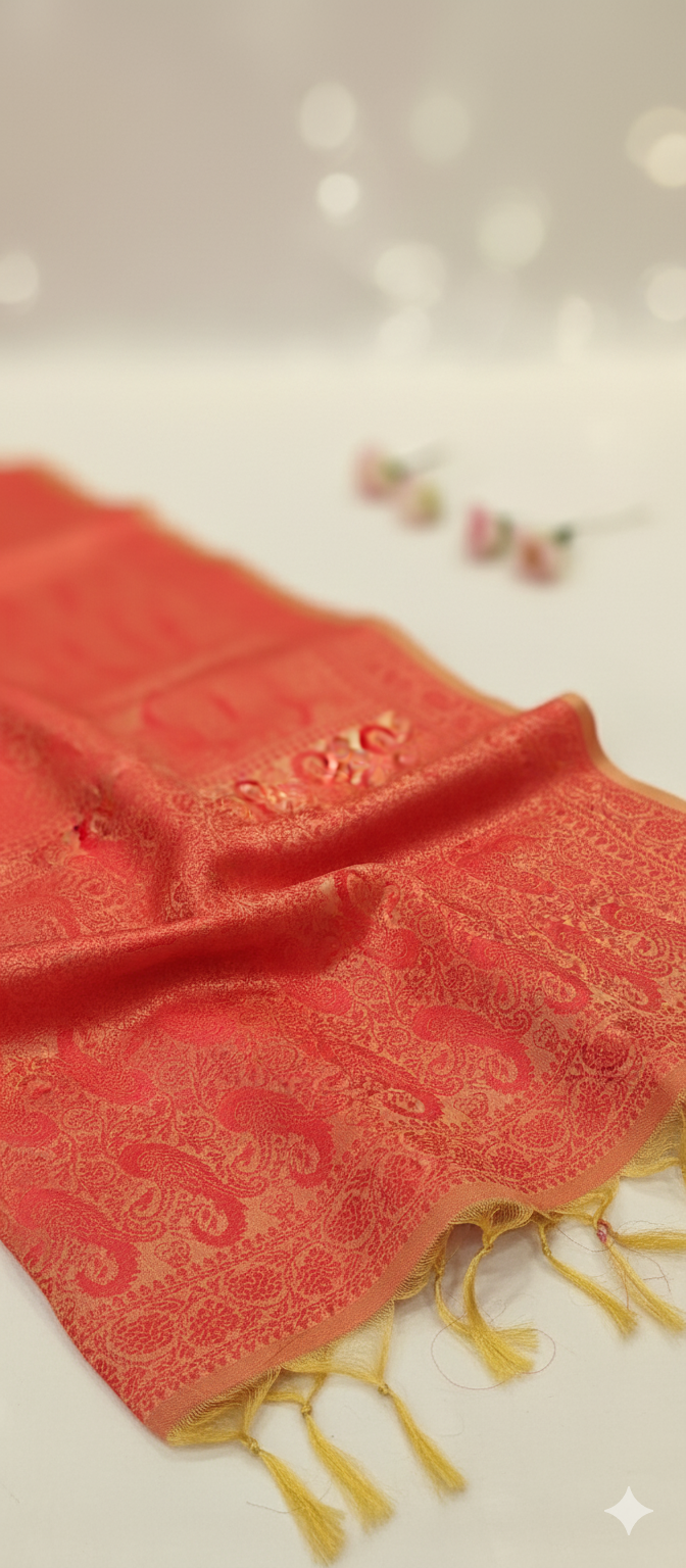 Sunset Charm Feather Silk Stole