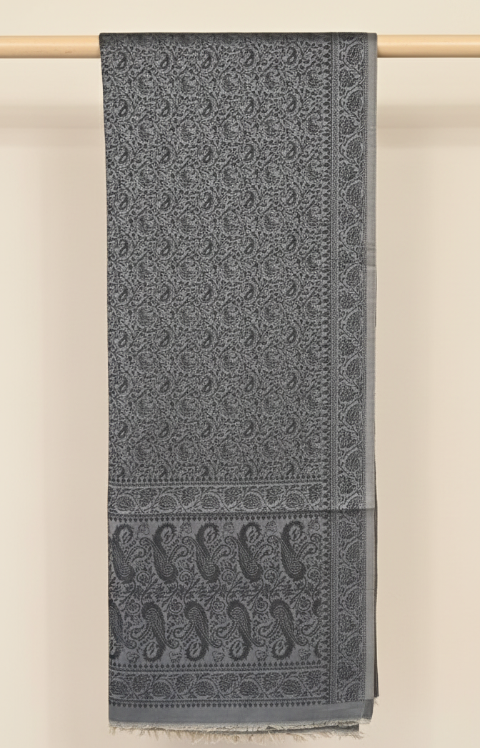 GreyMist Indian silk stole handcrafted gift for women Sparsh of India