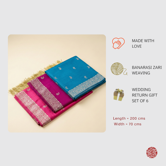 Handloom silk stole for wedding guests