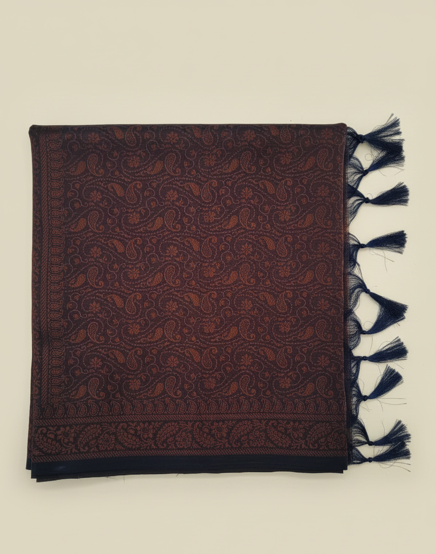 Handwoven Banarasi silk stole for men - auspicious ethnic stole for puja India
