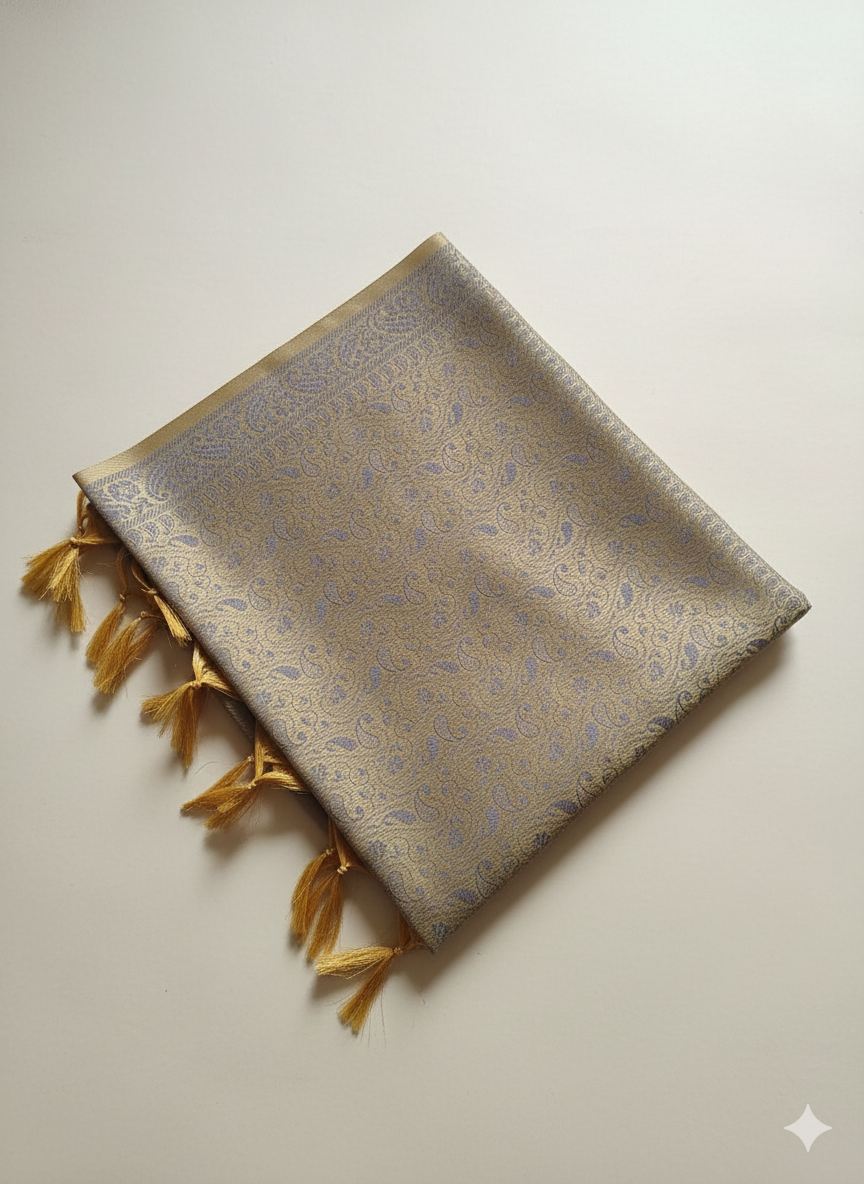 Gifts for Men | Beige Banarasi Silk Weave Stole