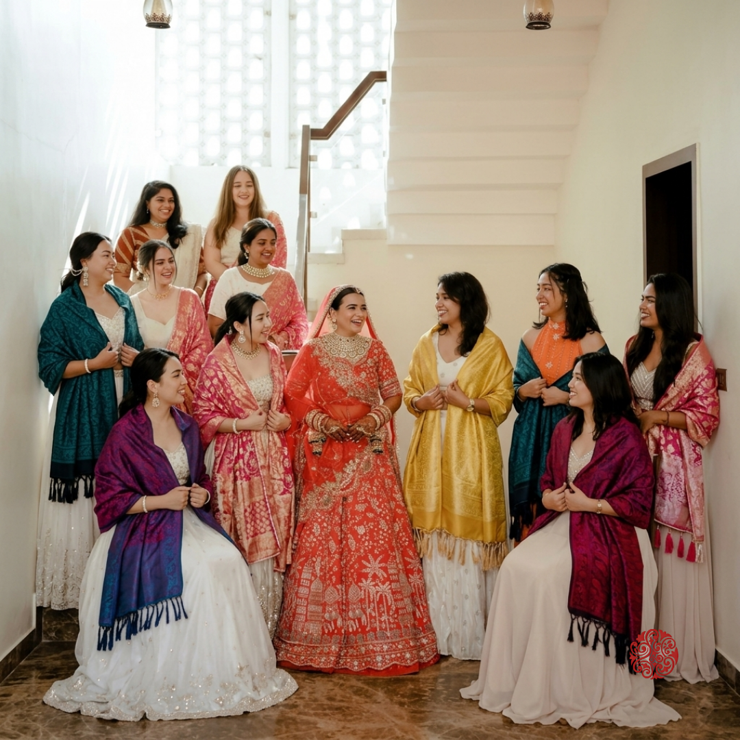 Silk Stoles set for wedding guests bridesmaid