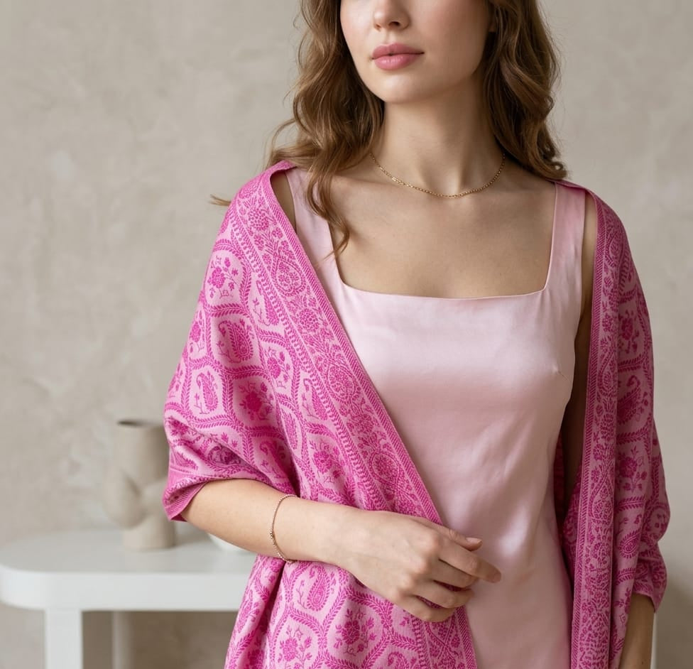 Handloom Pure Silk Stole 