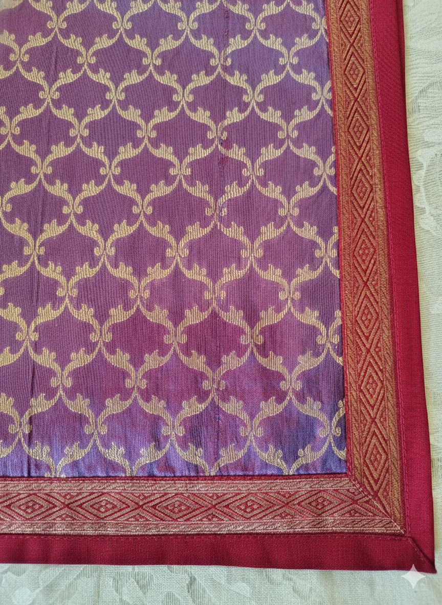 HANDWOVEN silk weave purple table runner