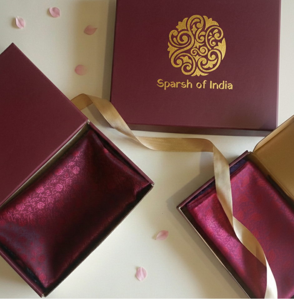 Sparsh of India Bridesmaid Wedding Gift | Set of 6 Banarasi Silk Stoles