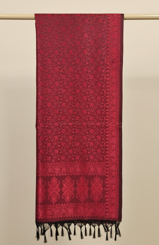 Wine silk stole gift for women Indian heritage silk wrap Sparsh of India