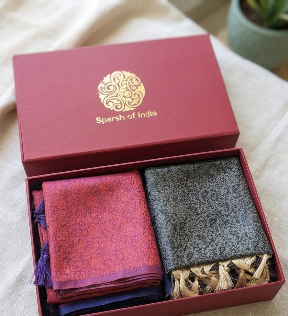 indian-banarasi-silk-stole-family-gift-set
