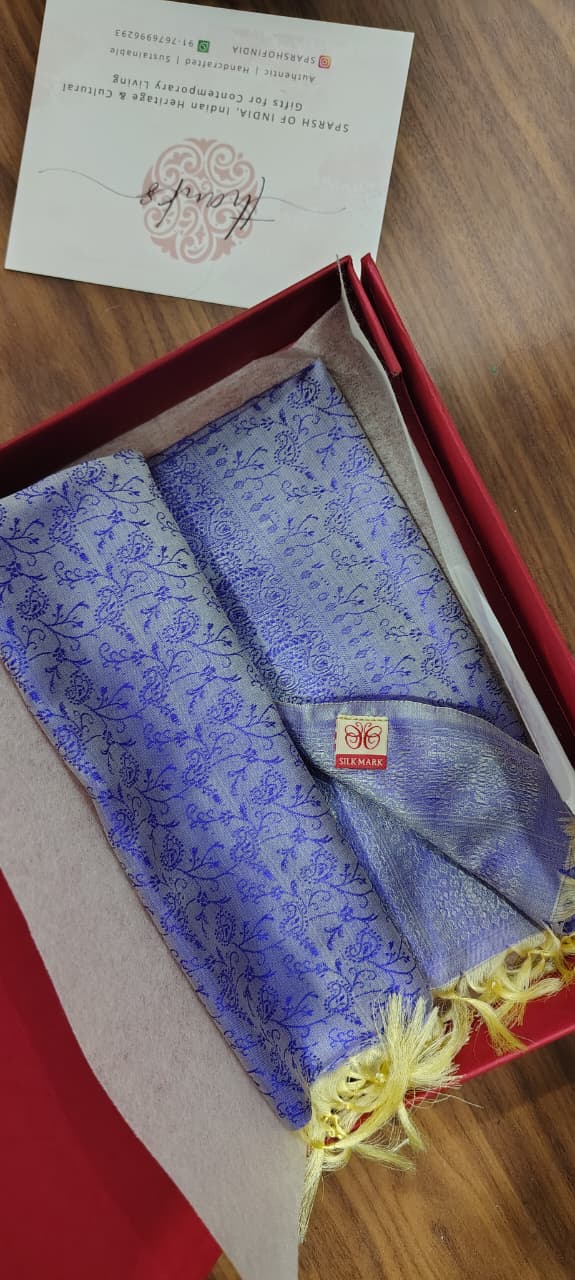 Lavender Banarasi Pure Silk Stole - Corporate Gift for Women India