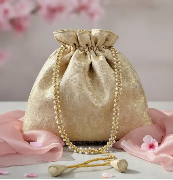 wedding return gift banarasi silk potlis